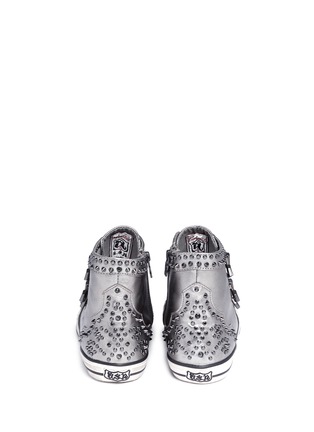 Back View - Click To Enlarge - ASH - Viking studded metallic leather sneakers