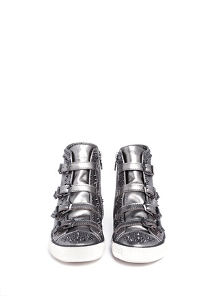 Figure View - Click To Enlarge - ASH - Viking studded metallic leather sneakers
