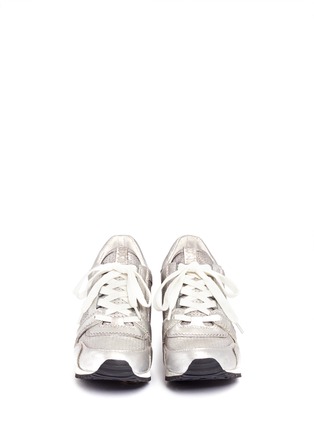 Figure View - Click To Enlarge - ASH - Dean Metal leather wedge sneakers