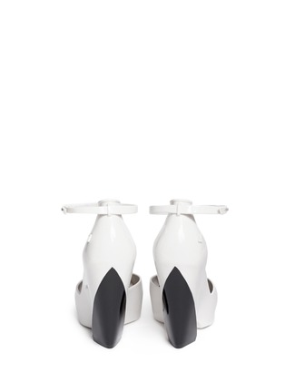 Back View - Click To Enlarge - MELISSA - Floret colour-blocking peep-toe heels