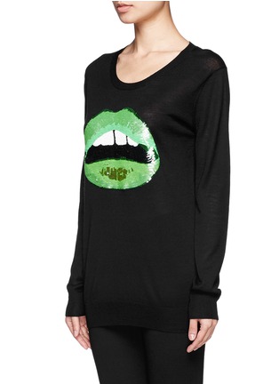 Front View - Click To Enlarge - MARKUS LUPFER - Lara lip sequin sweater