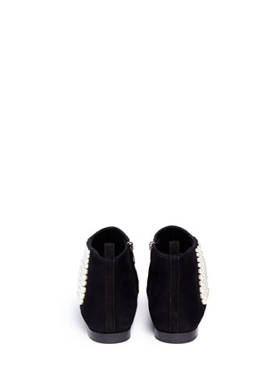 Back View - Click To Enlarge - SERGIO ROSSI - Resin pearl suede ankle boots