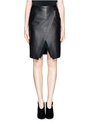 Main View - Click To Enlarge - THEORY - 'Derion' Leather Combo Skirt