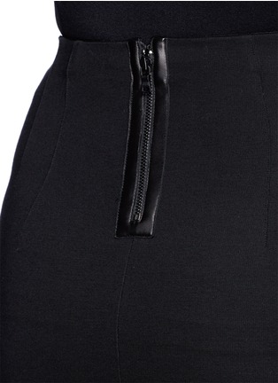 Detail View - Click To Enlarge - ALICE & OLIVIA - Leather trim pencil skirt