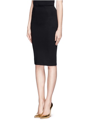 Front View - Click To Enlarge - ALICE & OLIVIA - Leather trim pencil skirt