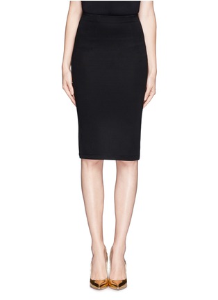 Main View - Click To Enlarge - ALICE & OLIVIA - Leather trim pencil skirt