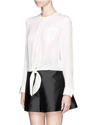 Front View - Click To Enlarge - THEORY - Kevine tie-front silk blouse