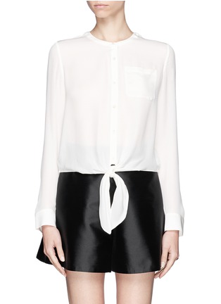 Main View - Click To Enlarge - THEORY - Kevine tie-front silk blouse