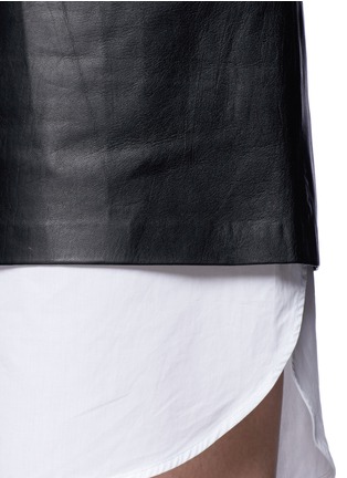 Detail View - Click To Enlarge - THEORY - Leather shift dress with detachable layer