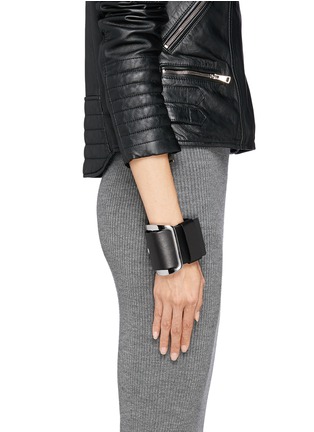 Figure View - Click To Enlarge - GIVENCHY - Leather buckle chunky bracelet