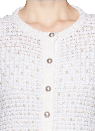 Detail View - Click To Enlarge - ALICE & OLIVIA - Pearl novelty stitch cropped cardigan