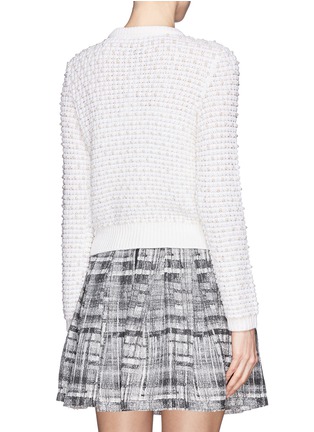 Back View - Click To Enlarge - ALICE & OLIVIA - Pearl novelty stitch cropped cardigan