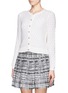 Front View - Click To Enlarge - ALICE & OLIVIA - Pearl novelty stitch cropped cardigan