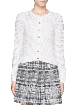 Main View - Click To Enlarge - ALICE & OLIVIA - Pearl novelty stitch cropped cardigan