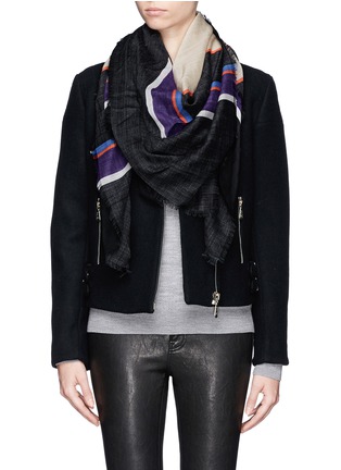 Figure View - Click To Enlarge - GIVENCHY - Bauhaus stripe wool scarf