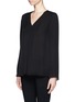 Front View - Click To Enlarge - THEORY - Inverted pleat silk blouse