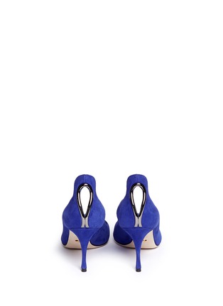 Back View - Click To Enlarge - SERGIO ROSSI - Cutout suede pumps