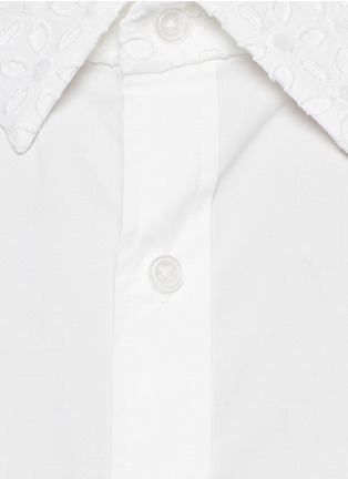 Detail View - Click To Enlarge - KOLOR - Broderie anglais collar poplin shirt