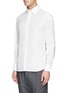Front View - Click To Enlarge - KOLOR - Broderie anglais collar poplin shirt
