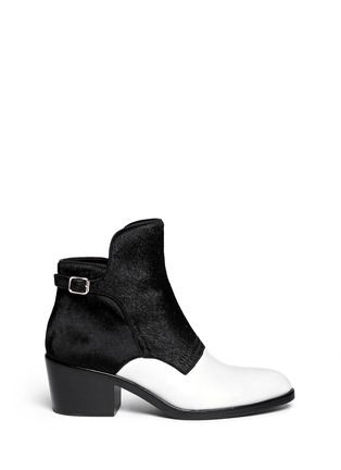 Main View - Click To Enlarge - ALEXANDER WANG - 'Cara' calf hair leather ankle boots