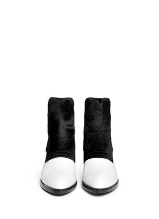 Figure View - Click To Enlarge - ALEXANDER WANG - 'Cara' calf hair leather ankle boots