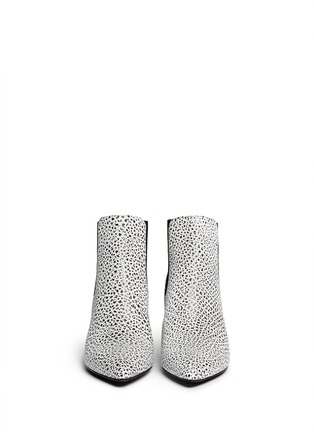 Figure View - Click To Enlarge - ALEXANDER WANG - 'Veisa' corrugated suede cuff etched leather boots