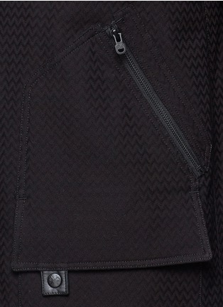 Detail View - Click To Enlarge - WHITE MOUNTAINEERING - Leather sleeve woven cotton varsity jacket
