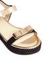 Detail View - Click To Enlarge - JIMMY CHOO - 'Nelly' metallic bow perforated platform sandals