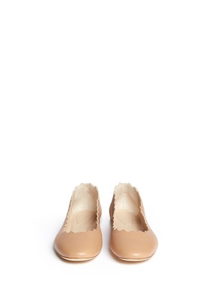 Figure View - Click To Enlarge - CHLOÉ - Scalloped edge leather flats