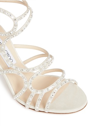 Detail View - Click To Enlarge - JIMMY CHOO - 'Summit' strass caged sandals