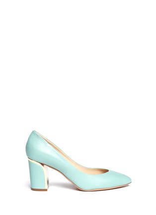 Main View - Click To Enlarge - CHLOÉ - Metal plate heel leather pumps