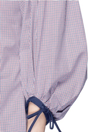 Detail View - Click To Enlarge - 72722 - 'Pufferfish' cocoon sleeve halterneck check plaid blouse
