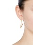 Figure View - Click To Enlarge - MICHELLE CAMPBELL - 'Long V Hoop' crystal pavé 14k gold earrings