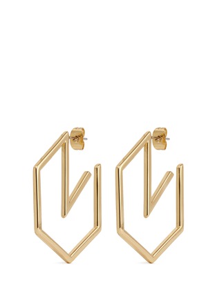 Main View - Click To Enlarge - MICHELLE CAMPBELL - 'Honeycomb' 14k gold hoop earrings
