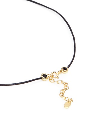 Detail View - Click To Enlarge - RUIFIER - 'HAPPY' 18K GOLD CHARM LEATHER BRACELET