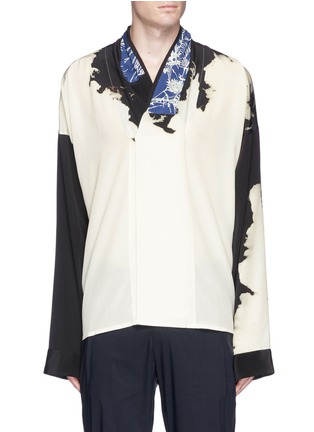 Main View - Click To Enlarge - HAIDER ACKERMANN - 'Digoxine' print shawl lapel silk shirt