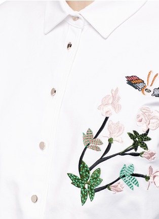 Detail View - Click To Enlarge - HELEN LEE - 'Flying Bunny' embroidered shirt jacket