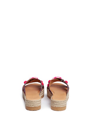 Back View - Click To Enlarge - MABU BY MARIA BK - 'Violette' tribal embroidered espadrille platform slide sandals