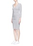 Front View - Click To Enlarge - JAMES PERSE - Ruched side cotton blend jersey dress