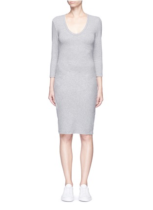 Main View - Click To Enlarge - JAMES PERSE - Ruched side cotton blend jersey dress