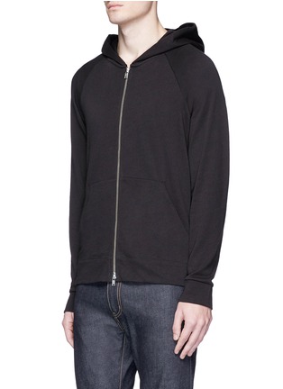 Front View - Click To Enlarge - THEORY - 'Edmunde' cotton zip hoodie