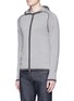 Front View - Click To Enlarge - THEORY - Stripe cotton knit zip hoodie