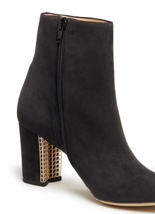 Detail View - Click To Enlarge - BIONDA CASTANA - 'Adriana' grid block heel suede ankle boots