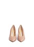 Front View - Click To Enlarge - BIONDA CASTANA - 'Dries' grid block heel leather pumps