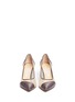 Front View - Click To Enlarge - BIONDA CASTANA - 'Lama' mesh panel glitter leather pumps