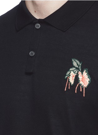 Detail View - Click To Enlarge - LANVIN - Arrow and floral patch polo shirt