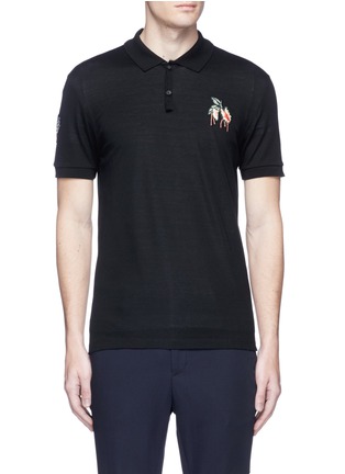 Main View - Click To Enlarge - LANVIN - Arrow and floral patch polo shirt