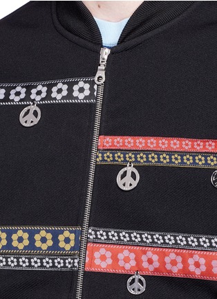 Detail View - Click To Enlarge - KENZO - Floral stripe pendant detail bomber jacket