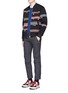 Figure View - Click To Enlarge - KENZO - Floral stripe pendant detail bomber jacket