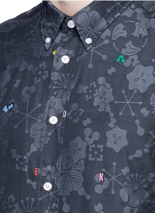 Detail View - Click To Enlarge - KENZO - Slim fit alphabet jacquard cotton shirt